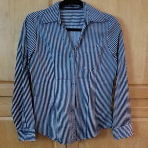Express Grey & White Striped Button Down - SP